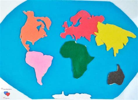 Proyecto Continentes Montessori Mapamundi Fieltrocuerda De La Belleza