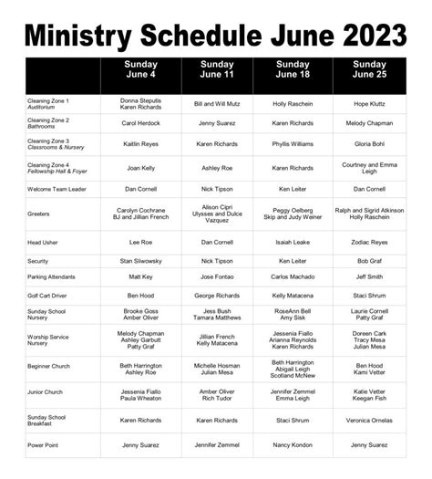 Ministry Schedule Key Largo Baptist Church