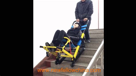 The evac+chair 300h featuring 182kg payload capacity, a blue textured finish and contrasting yellow hammock. Foldable Emergency Evacuation Stair Chair Stretcher For Ambulance In China - YouTube