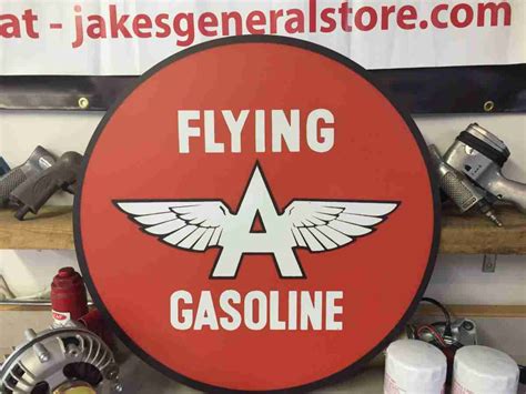 Flying A Gasoline Round Metal 24 Sign