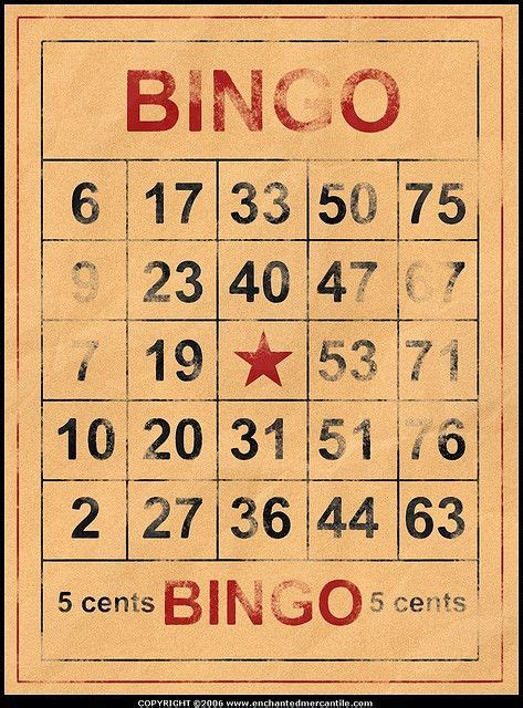 Untitled Bingo Cards Printable Vintage Printables Printable Crafts