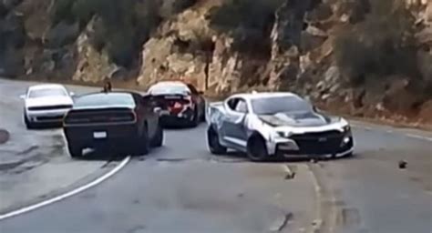 Chevy Camaro Crashes While Being Chased By Police On Angeles Crest