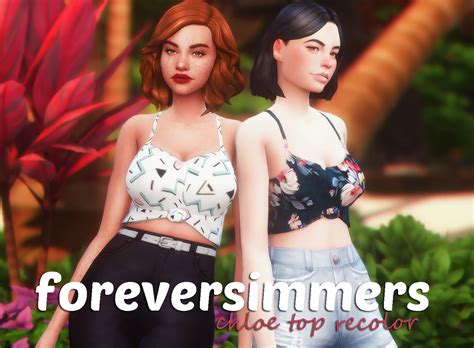 The Sims 4 Mm Clothes Cc — Foreversimmers Chloe Top Recolor Hi