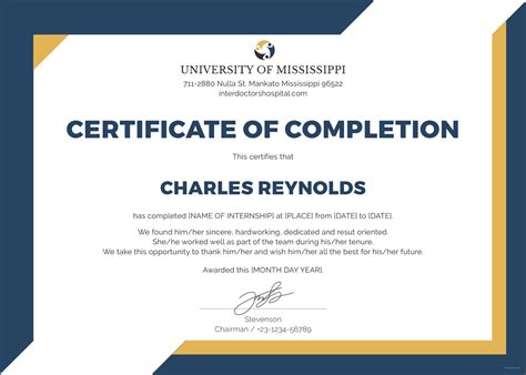 🥰free Certificate Of Completion Template Sample With Example🥰 Inside