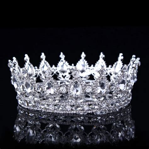 Corona De Cristal Barroca Con Diamantes De Imitación Para Mujer Tiara