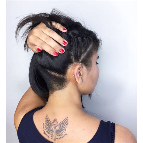Chic Long Bob With Undercut And Shaved Side Fade