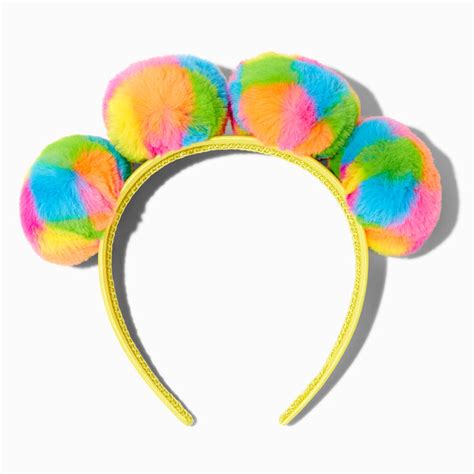 Rainbow Pom Pom Headband Claires Us