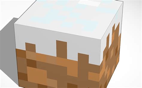 3d Design Minecraft Snow Dirt Block Tinkercad