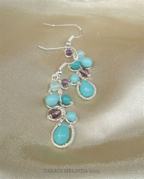 Turquoise Blue Amethist Purple Wire Wrapped Earrings Flickr