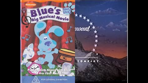 Opening And Closing To Blues Clues Blues Big Musical Movie 1999 Vhs