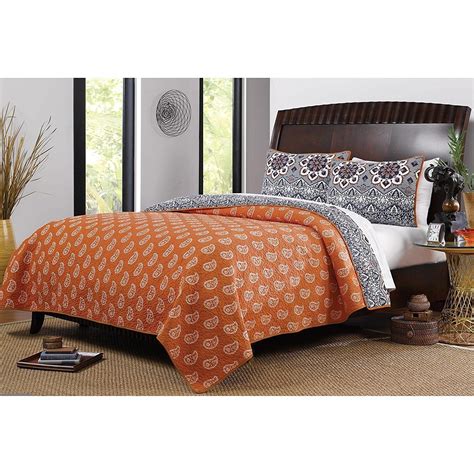 Bedding sets available in various colors and sizes, single, double & superking, buy bed linen, cheap bedding sets in uk with free delivery to uk. White Burnt Orange Grey Navy Twin Quilt Set Medallion ...