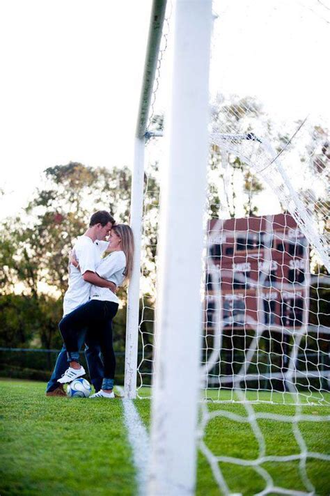 Soccer Themed Engagement Photo Ideas Soccer Engagement Photos Soccer Wedding Soccer Couples