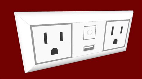 Socket North American Wall Socket Plate With Us Power Outlet And Usb Power Socket 3d Warehouse