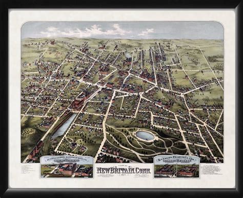 New Canaan Ct 1878 Vintage City Maps Restored City Maps