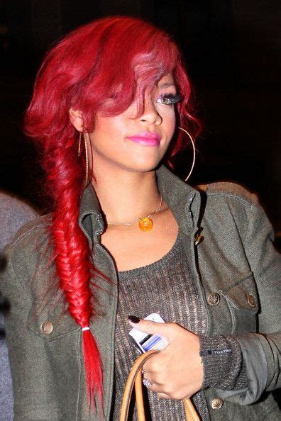 Rihanna Long Braided Hairstyle Rihanna Red Hair Rihanna Hairstyles