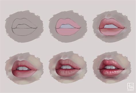 Semi Realistic Lips Semi Realistic Digital Painting Tutorials Lips