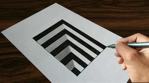 Step By Step 3d Drawings On Paper Very Easy How To Draw 3d Hole For