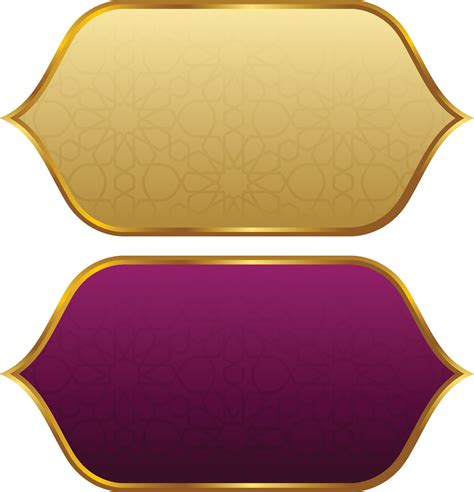 Set Of Luxury Golden Arabic Islamic Banner Title Frame Png Transparent