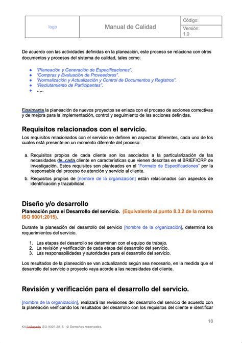 Plantilla Para Crear Un Manual De Calidad