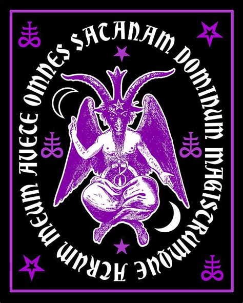 Satanic Baphomet With Latin Hail Satan Text Poster By Tropicaltoad