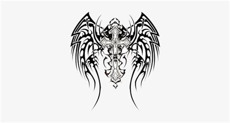 Celtic Tattoos Download Png Tribal Cross And Wings Tattoo Free