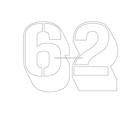 Free Engraving 62 Number Stencil