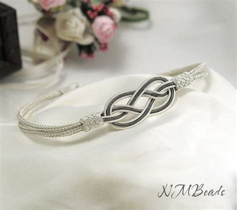 Fine Silver Celtic Love Knot Bracelet Infinity By Nmbeadsjewelry Celtic