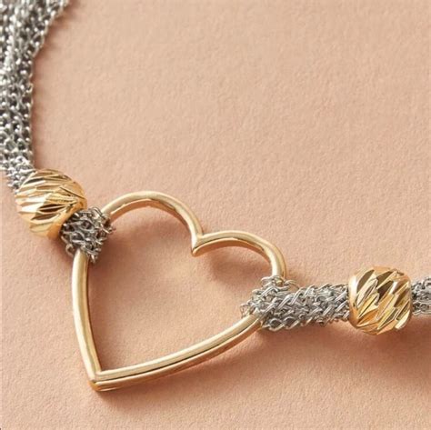 Heart Chains Bracelet Gold Heart Bracelet Adjustable Etsy