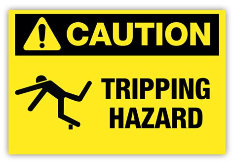 Caution Tripping Hazard Label Creative Safety Supply