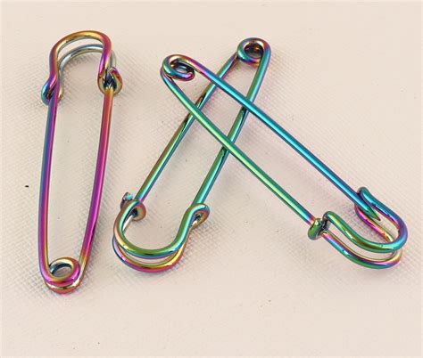 Rainbow Safety Pinsmetal Pinspins For Clothinglapel Etsy