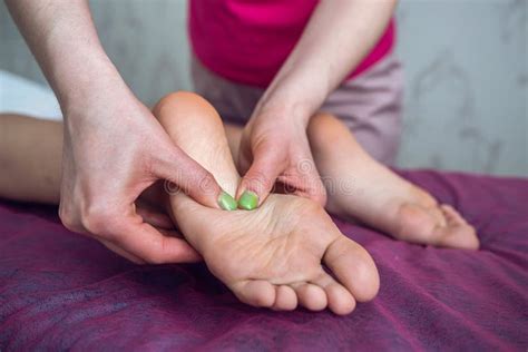 Client Having Feet Massage In Spa Salon Healtye Lifestyle Stock Image