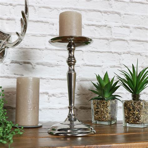 Silver Tall Candle Holder