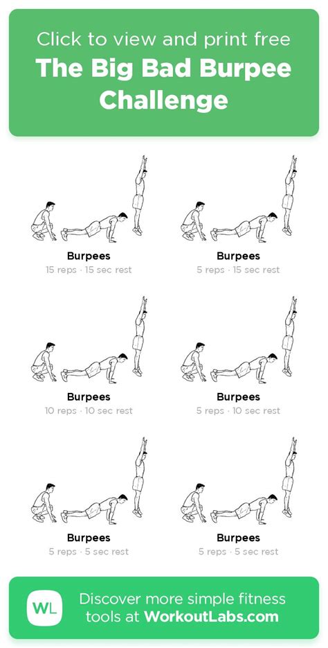 The Big Bad Burpee Challenge Click To View And Print This Illustrated