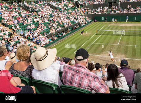 Crowd Watching Match Championships Wimbledon Hi Res Stock Photography