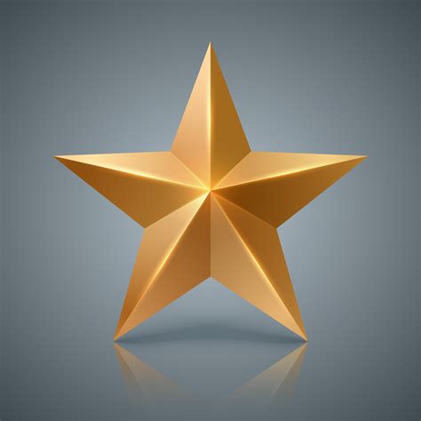 Gold Star 3d Realistic Icon 456675 Vector Art At Vecteezy