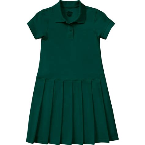 Classroom School Uniform Girls Pique Polo Dress 54122 M Ss Hunter