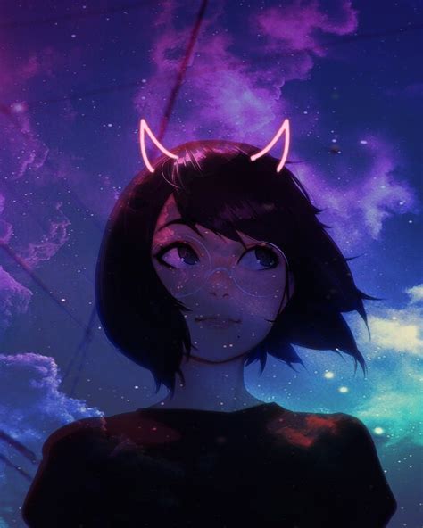 Cute Anime Girl Devil Horns