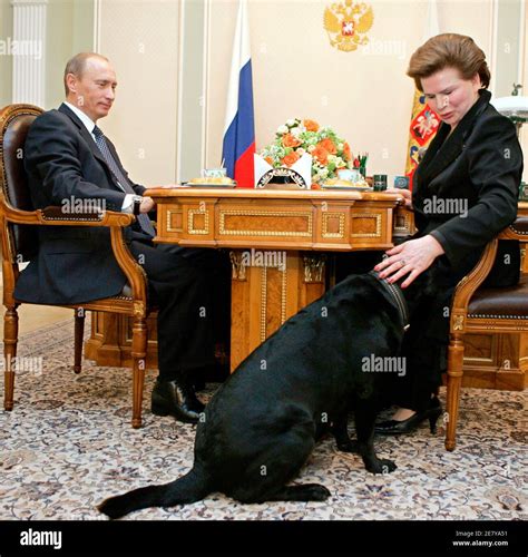 Russian President Vladimir Putin L Watches Valentina Tereshkova The