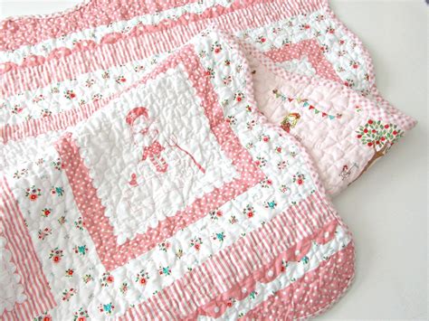 Girls Pink Quilt Baby Crib Quilt Pink Toddler Quilt Etsy Pink