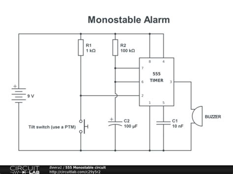 555 Monostable Circuit Circuitlab