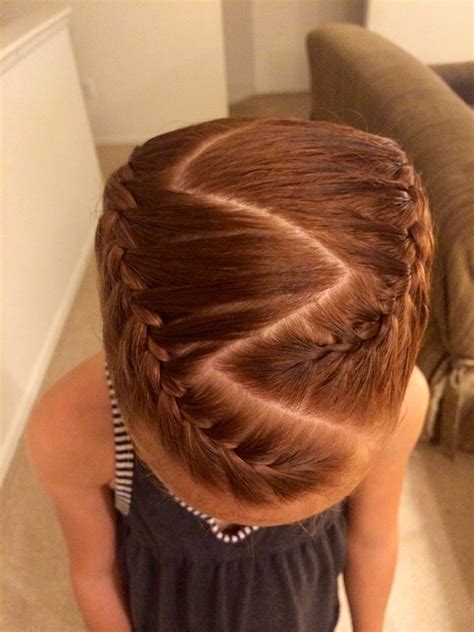 Step by step hair tutorial pretty zigzag parting with half. Zig zag pigtail French braids | Braids for kids, French ...