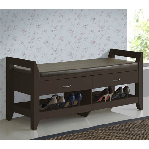 Some benches designed to fit in the entryway can also offer some sort of storage for things like coats, bags and other top 10 best entryway benches available on the market. Baxton Studio Maurine Seating Bench with Shoe Storage and ...