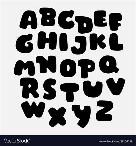 Black Bubble Alphabet Setvector Fontgraffiti Font Download A Free