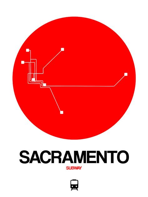 Sacramento Red Subway Map Digital Art By Naxart Studio Fine Art America
