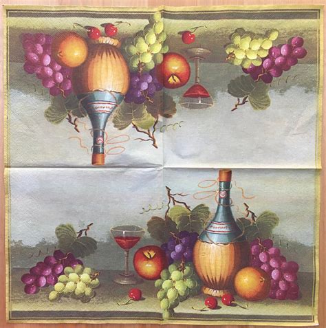Fruit Grapes Paper Napkins For Decoupage Napkins For Art Luxury Napkins