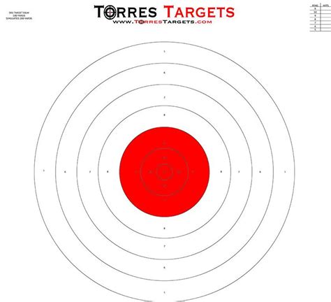Sr1 Style Bullseye Paper Shooting Target Red By Torres Targets