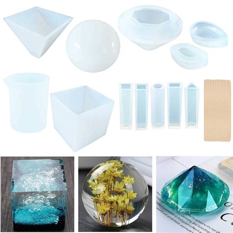 11 Pack Resin Casting Molds Large Clear Diy Silicone For Epoxy Resin
