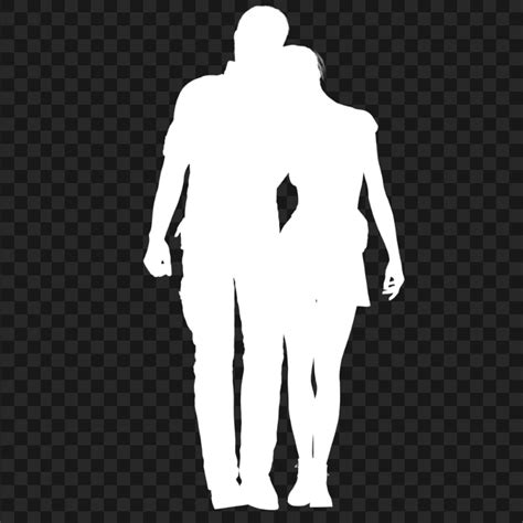 White Couple Walking Arm Around Shoulder Silhouette Png Citypng