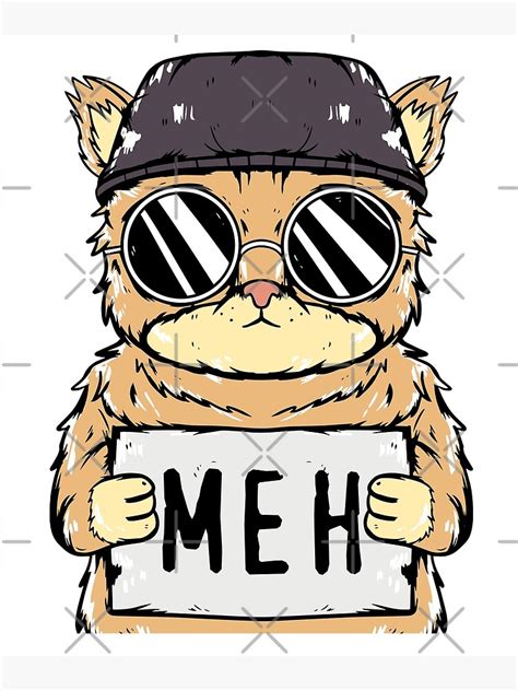 Meh Cat Funny Cat Lover Bad Kitty Kitten Cat Jail Prisoner Bad Kitty Mugshot Poster For Sale