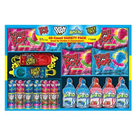 Topps Variety Pack Candy 40 Ct Ring Pop Push Pops Baby Bottle And